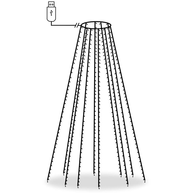 foto del prodotto luci per albero 500 led multicolori 500 cm interno esterno vidaxl