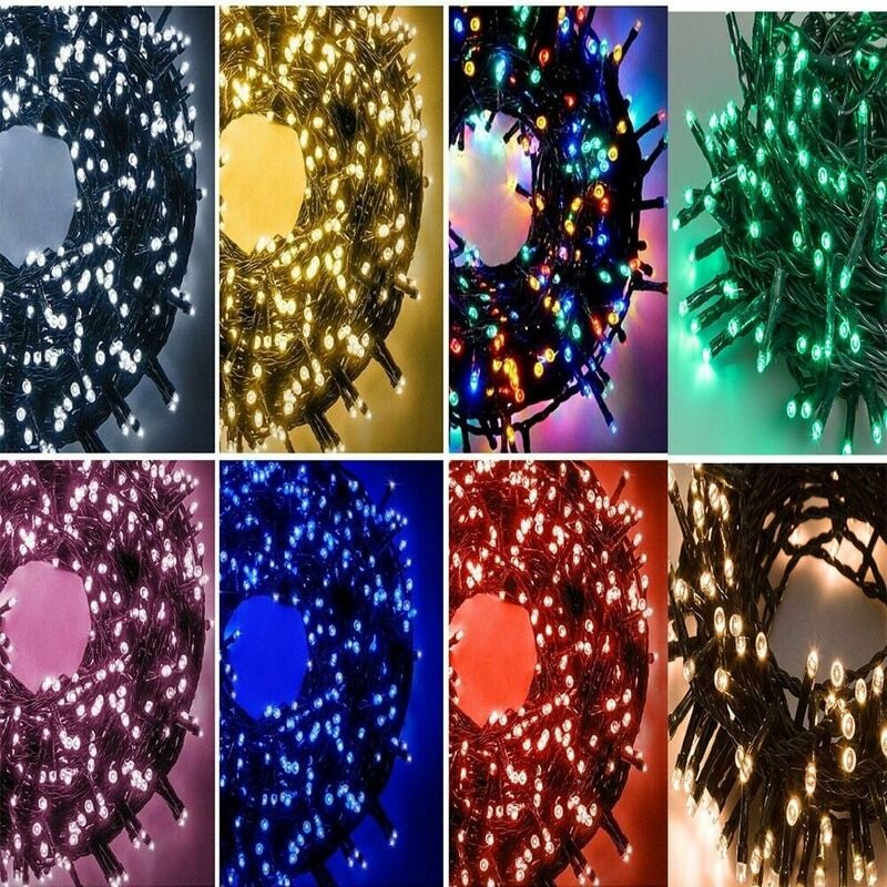 foto del prodotto luci per albero di natale 720 led luminarie catena da esterno interno lunga 41mt a norma di legge ip 44 colorigenerali verde