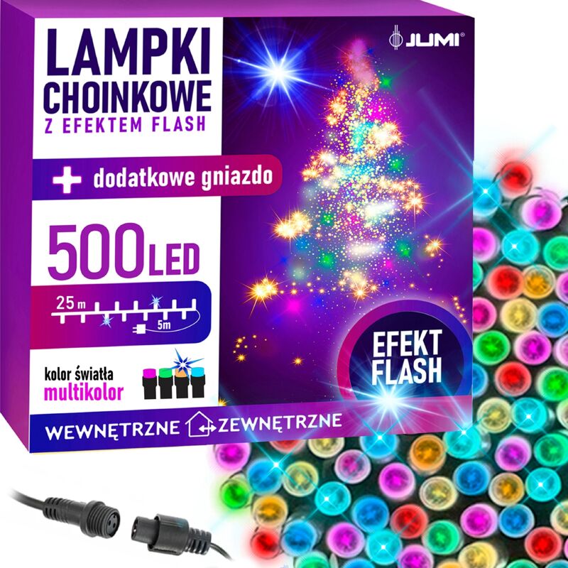 foto del prodotto luci per albero di natale ghirlanda flash multicolore da 500 led