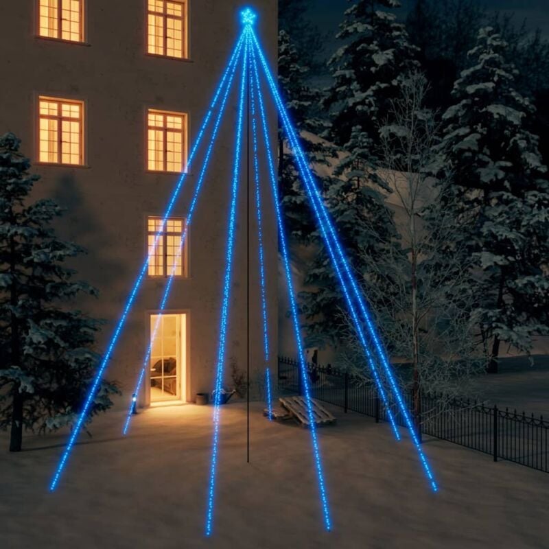 foto del prodotto luci per albero di natale interni esterni 1300 led blu 8 m vidaxl