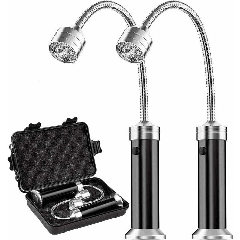 foto del prodotto luci per barbecue, 2 confezioni di luci per barbecue a led con base magnetica, rotazione a 360 gradi, flessibili e regolabili, adatte per barbecue,
