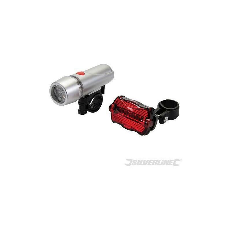 foto del prodotto luci per biciclette illuminazione con 5 led silverline 2 pz