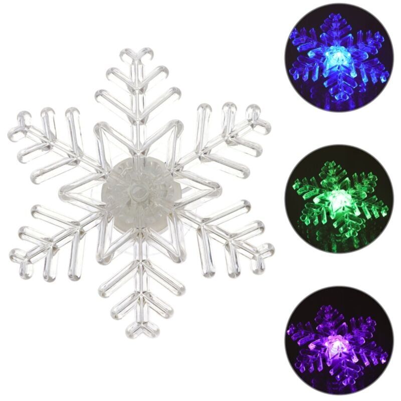 foto del prodotto luci per finestre a forma di fiocco di neve con ventosa, luci a led colorate per decorazioni da parete per finestre e feste di natale