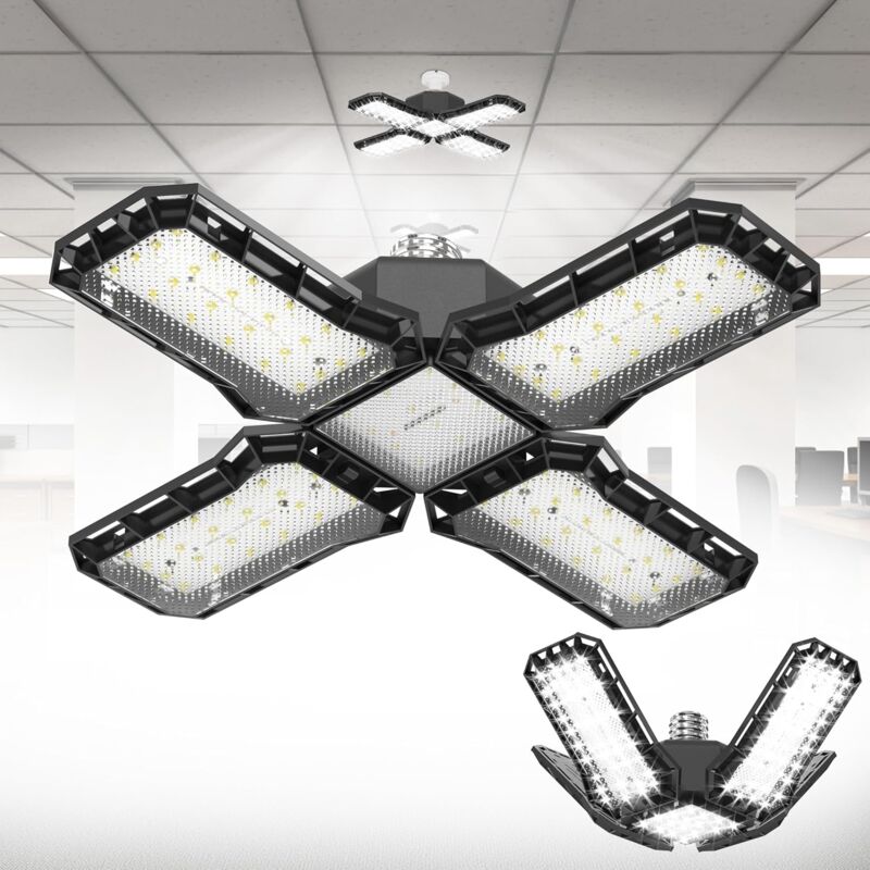 foto del prodotto luci per garage a led da 72w, lampada per officina, illuminazione per garage, 6500k, estremamente luminosa, apposito per il pendolare, lampadina per