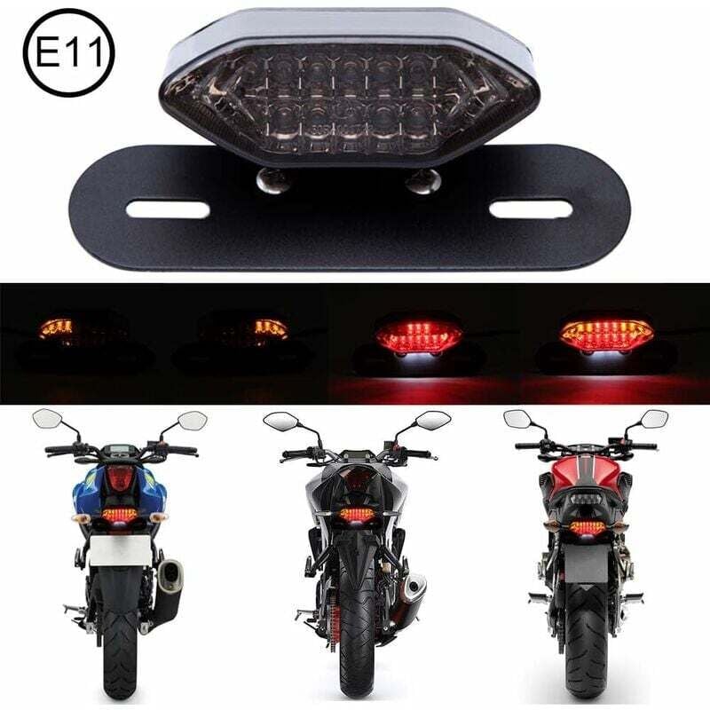 foto del prodotto luci posteriori a led per moto, luce freno posteriore per moto 12v indicatore di direzione indicatore luminoso lampada targa fumo 