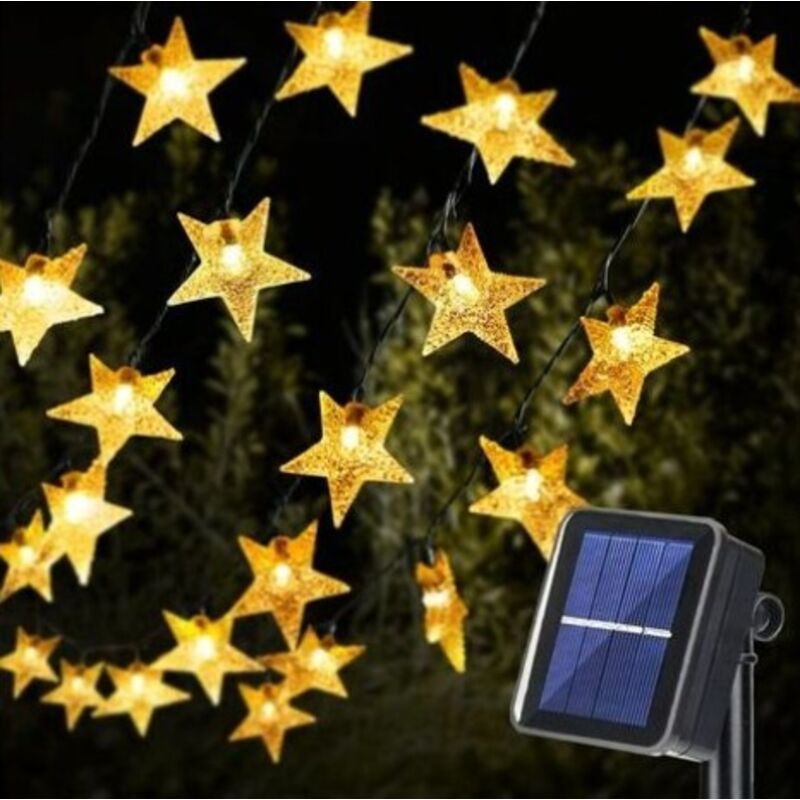 foto del prodotto luci solari a forma di stella per esterni, 12 m, 100 luci, 8 modalit , impermeabili, alimentate a energia solare, per giardino, patio, festa di natale