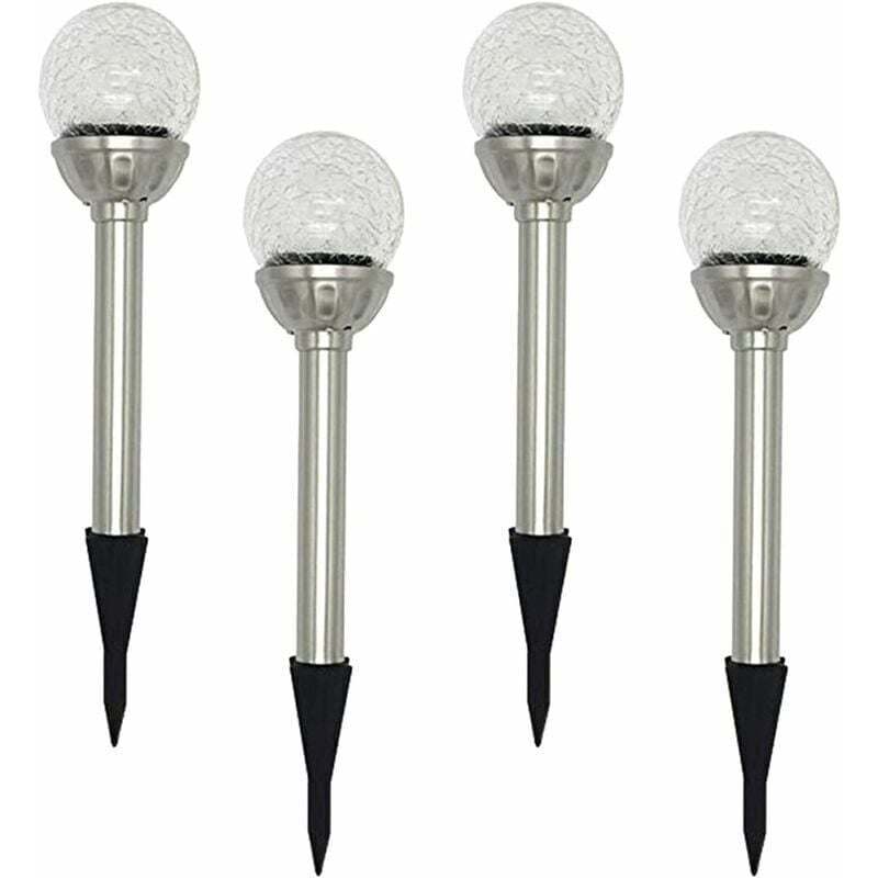 foto del prodotto luci solari da giardino per esterni, confezione da 4, 8 led rgb, luci solari a globo, lampada a sfera in vetro crepato che cambia colore, 6 10 ore di