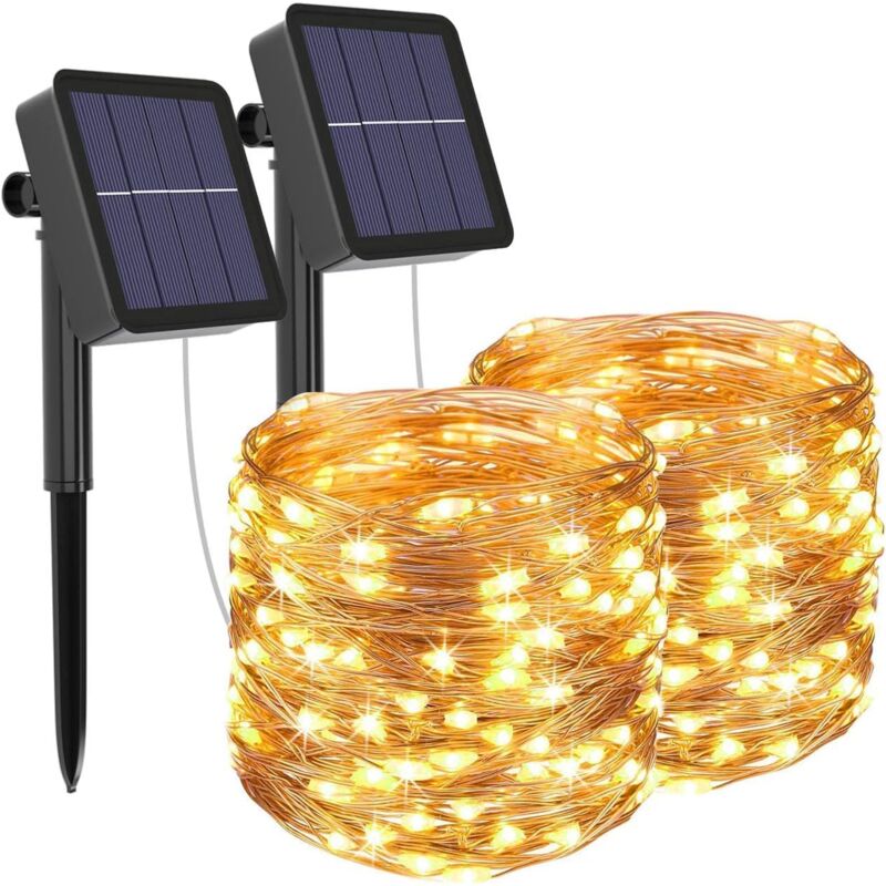 foto del prodotto luci solari, litogo 10m 100 led luci a stringa solari impermeabili per esterni 8 modalit luce decorativa per giardino, patio, cortile, casa, natale,
