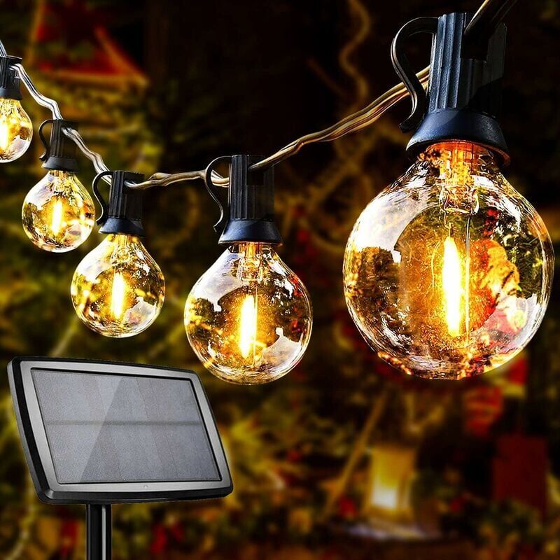 foto del prodotto luci solari per esterni, 10 1 lampadine led solari g40, impermeabili ip44 con 4 modalit di illuminazione, decorazione per interni ed esterni per