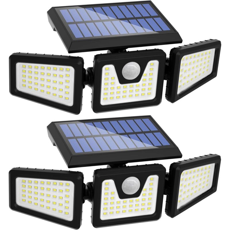 foto del prodotto luci solari per esterni, 118 luci solari a led per esterni con sensore di movimento, luci solari impermeabili ip65 per esterni, giardino, vialetto,
