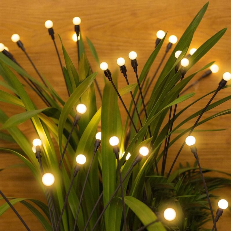 foto del prodotto luci solari per esterni, 2 pezzi firefly solare per esterni da giardino, luci solari per esterni da giardino