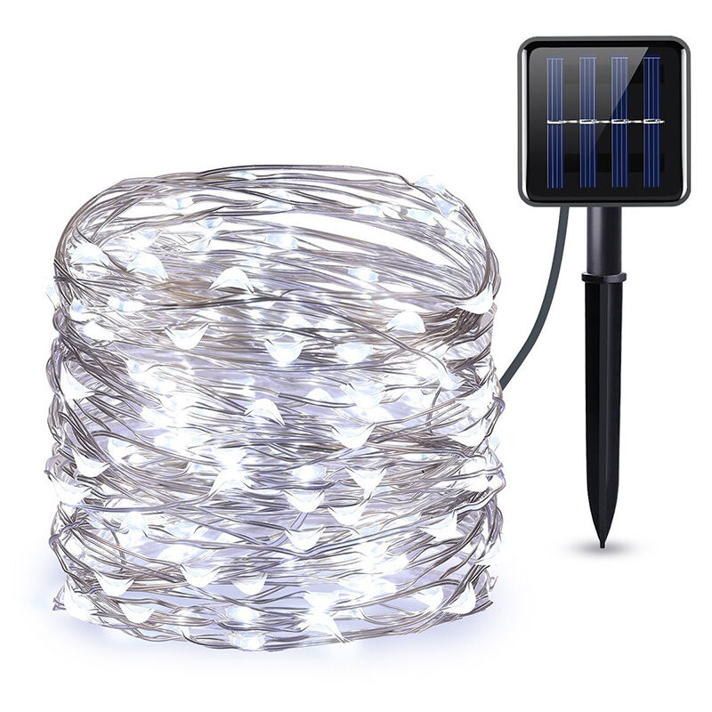 foto del prodotto luci solari per esterni, 22 m, 200 led, luci solari impermeabili, 8 modalit , luci decorative per esterni, per giardino, terrazza, cortile, casa,