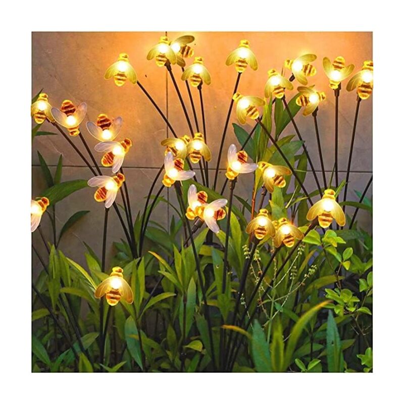 foto del prodotto luci solari per esterni, 4 confezioni di luci solari da giardino impermeabili con 10 led, luci solari esterne impermeabili ip65 per vialetti,