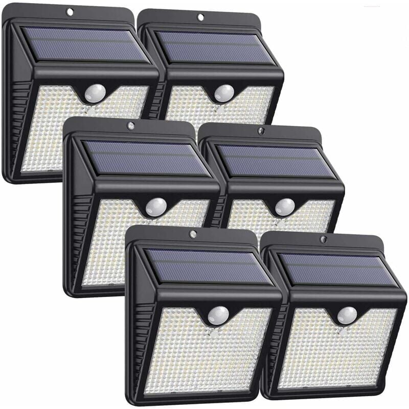 foto del prodotto luci solari per esterni, 6 confezioni da 150 led 1000 lumen luce solare impermeabile con sensore di movimento di sicurezza wireless lampada da