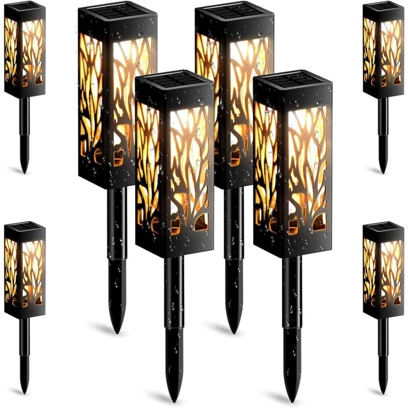 foto del prodotto luci solari per esterni, 8 pezzi lanterna solare decorativa da giardino con luce bianca calda ip65 luci solari impermeabili da esterno per giardino