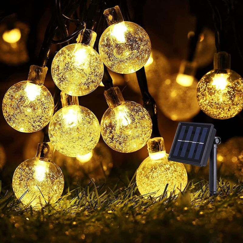 foto del prodotto luci solari per esterni, lampada solare, sfere di cristallo per esterni, impermeabili, 8 modalit , luce per interni, per giardino, patio, alberi,