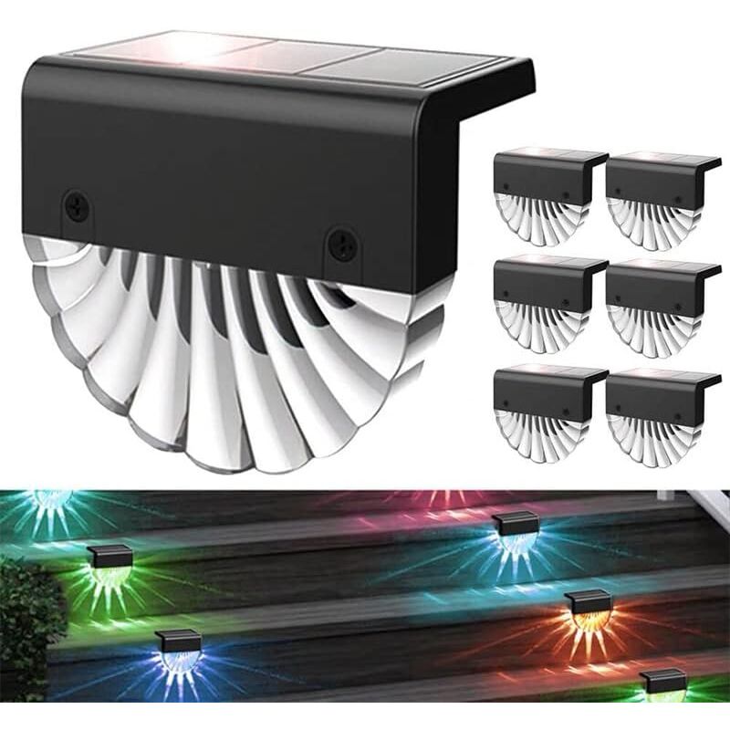 foto del prodotto luci solari per giardino esterno, luce solare impermeabile per giardino, patio, cortile, scale e decorazione per scale, confezione da 6