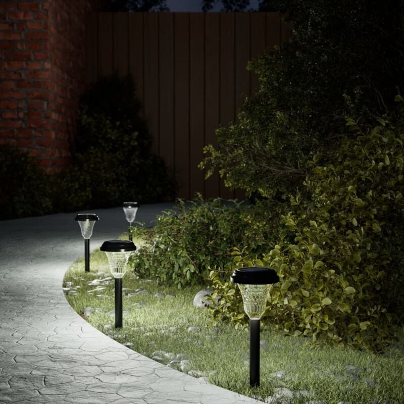 foto del prodotto luci solari per percorsi con picchetti 12 pz bianche vidaxl