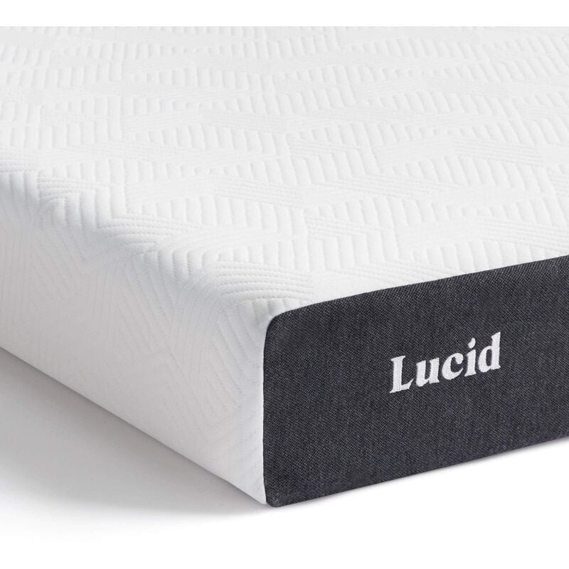 foto del prodotto lucid materasso in memory foam, con gel rinfrescante carbone di bamb oeko tex sottile 13 cm rigido, matrimoniale 160 x 200 cm