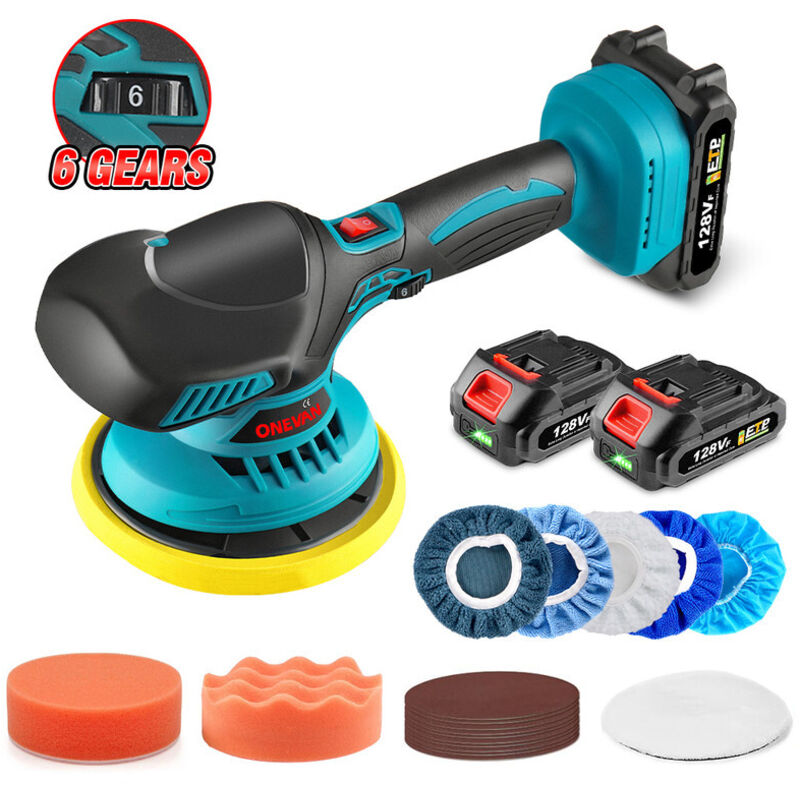 foto del prodotto lucidatrice elettrica per auto pad di lucidatura per auto, lucidatrice elettrica a 6 velocit per cerniere utensile rotante multifunzione con 2