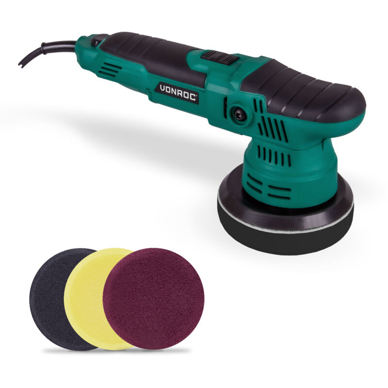 foto del prodotto lucidatrice orbitale vonroc 650w, 125mm, 9mm corsa