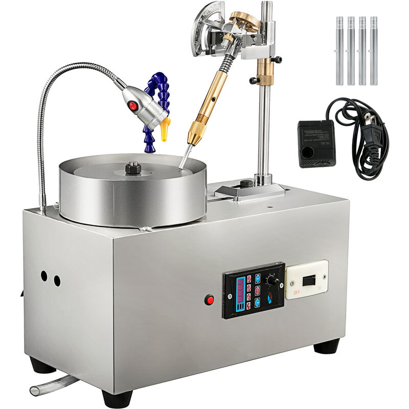 foto del prodotto lucidatrice per gioielli 2800rpm lucidante smerigliatrice da banco con pompa 220v in acciaio inossidabile per gemme pietre cristallo vevor