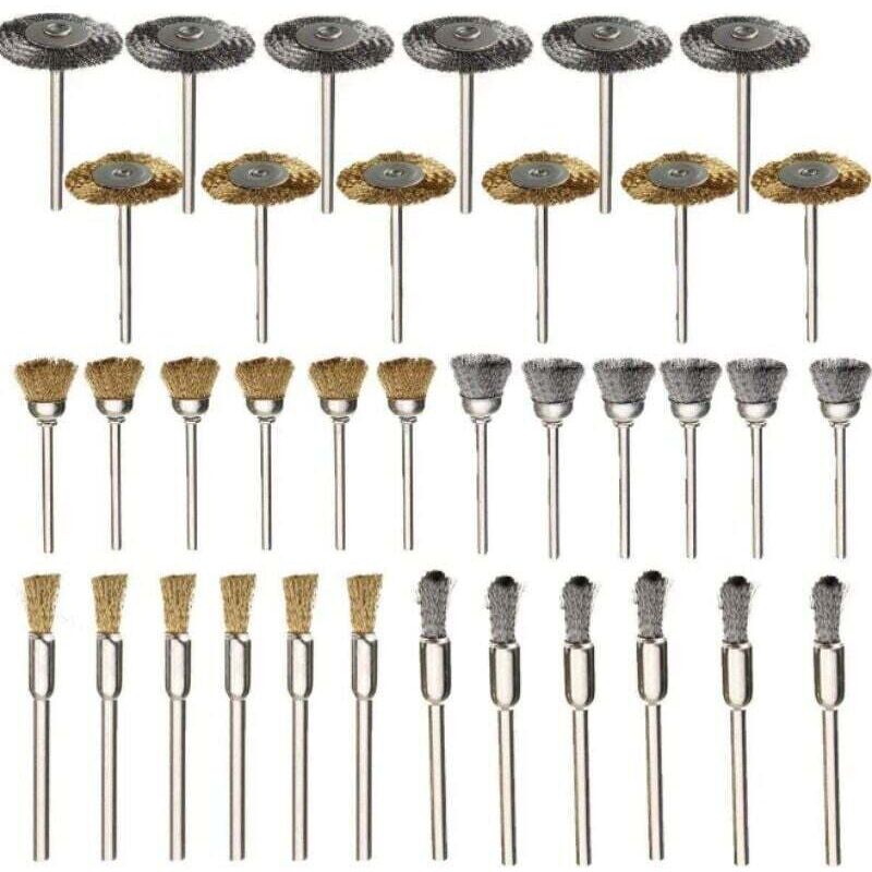 foto del prodotto lucky 88 spazzola in ottone dpzo, 36 pezzi, ruote in filo di acciaio, spazzole, trapano, utensili rotanti, lucidatura, utensili rotanti dremel dpzo