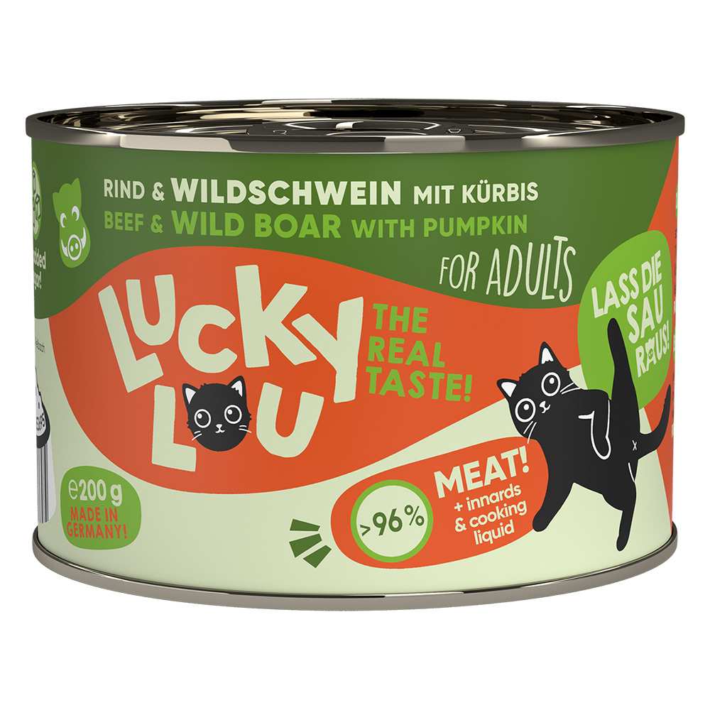 foto del prodotto lucky lou adult 6 x 200 g umido gatto manzo e cinghiale
