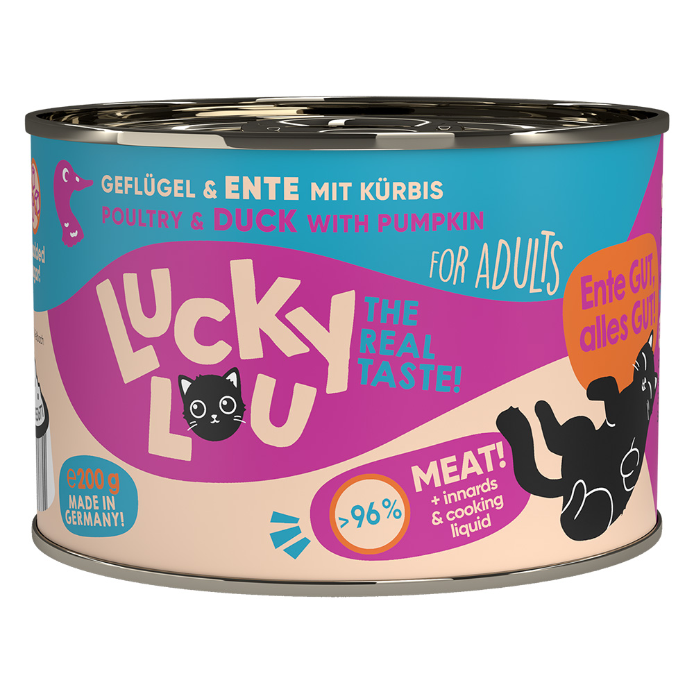 foto del prodotto lucky lou adult 6 x 200 g umido gatto pollame e anatra