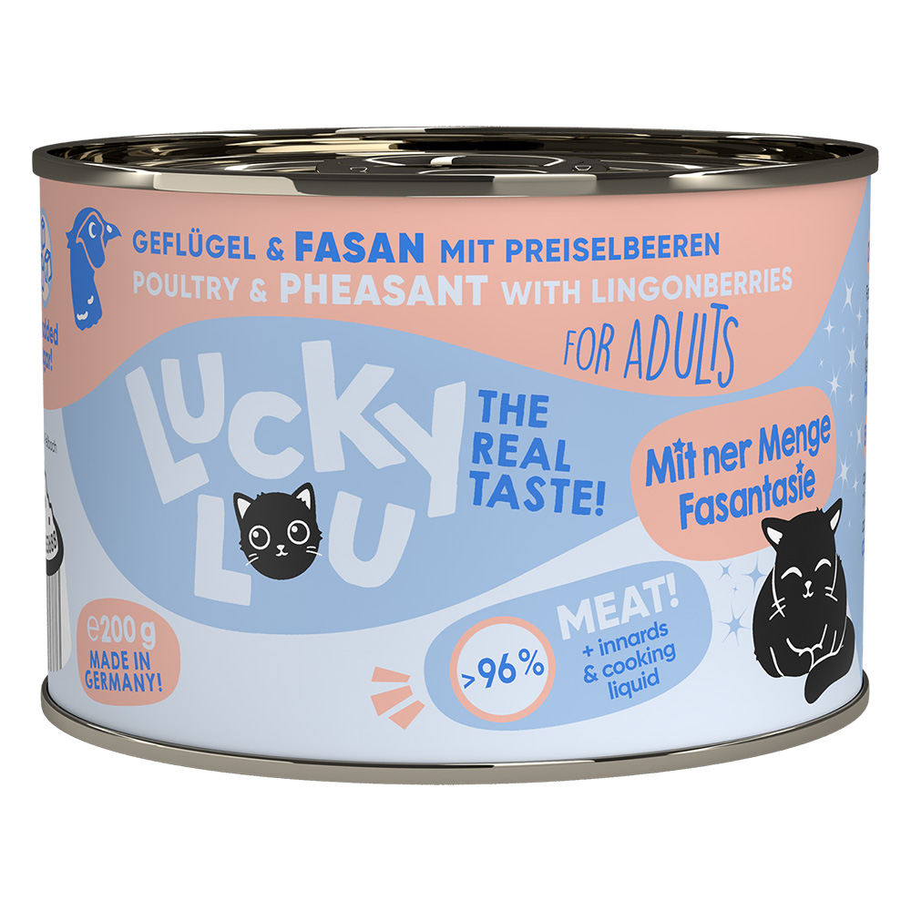 foto del prodotto lucky lou adult 6 x 200 g umido gatto pollame e fagiano
