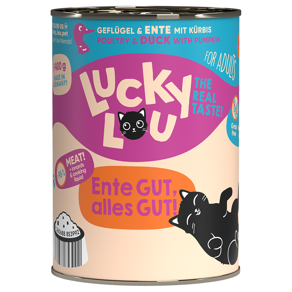 foto del prodotto lucky lou adult 6 x 400 g umido gatto pollame e anatra