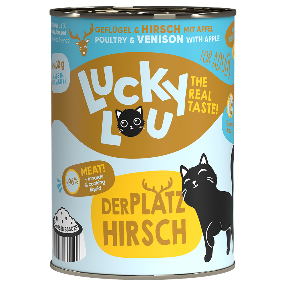 foto del prodotto lucky lou adult 6 x 400 g umido gatto pollame e cervo