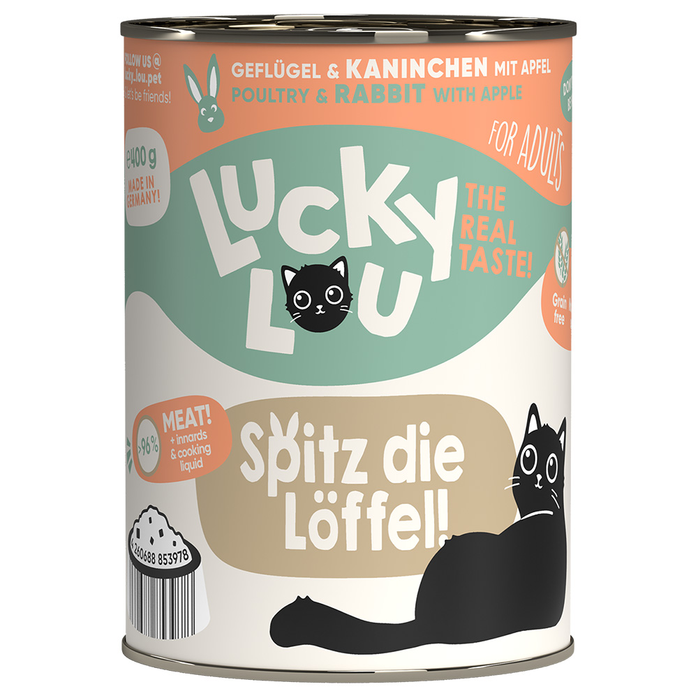 foto del prodotto lucky lou adult 6 x 400 g umido gatto pollame e coniglio