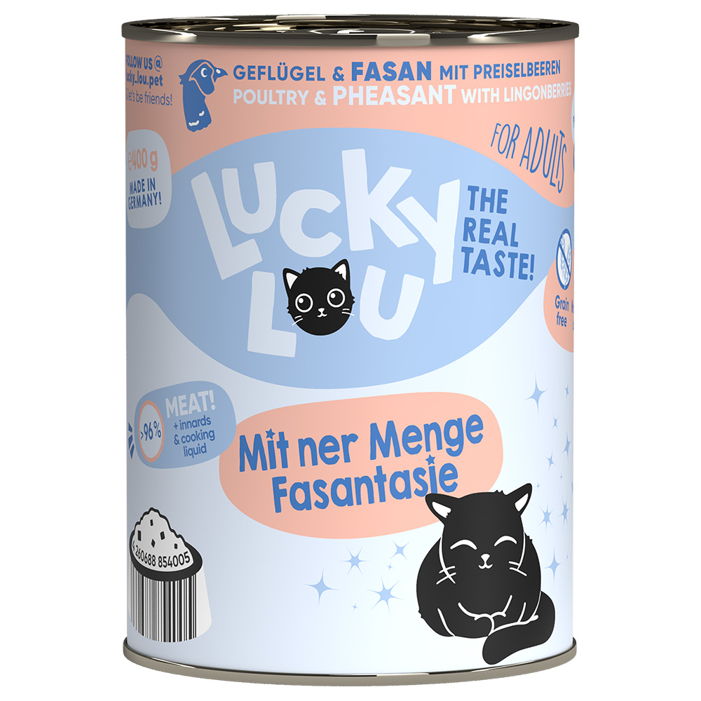 foto del prodotto lucky lou adult 6 x 400 g umido gatto pollame e fagiano