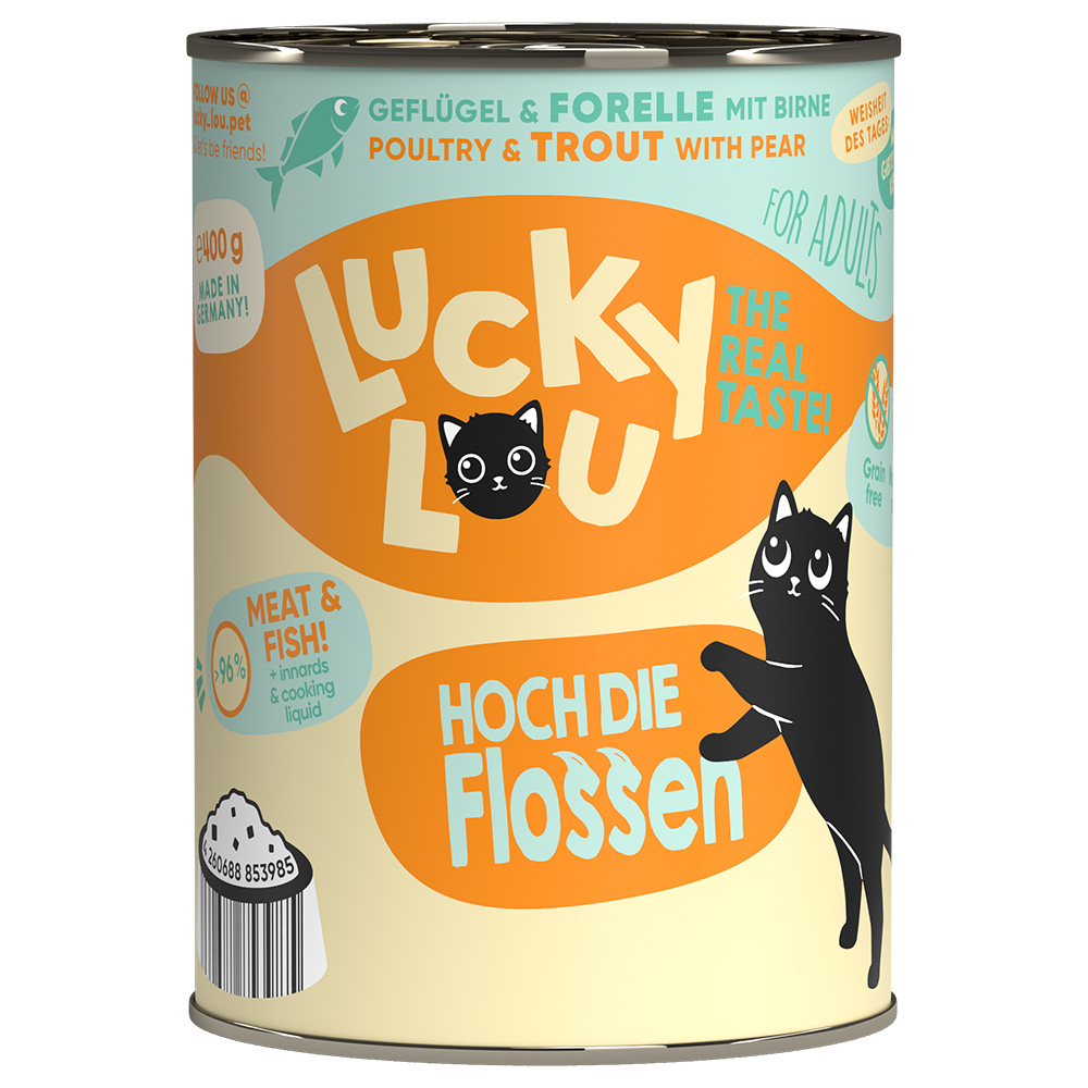 foto del prodotto lucky lou adult 6 x 400 g umido gatto pollame e trota