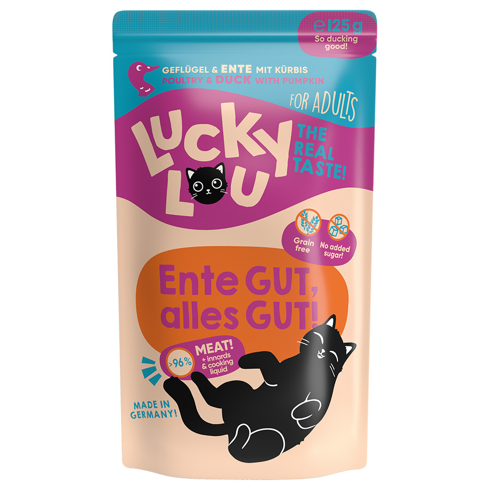 foto del prodotto lucky lou adult buste 16 x 125 g umido gatto pollame e anatra