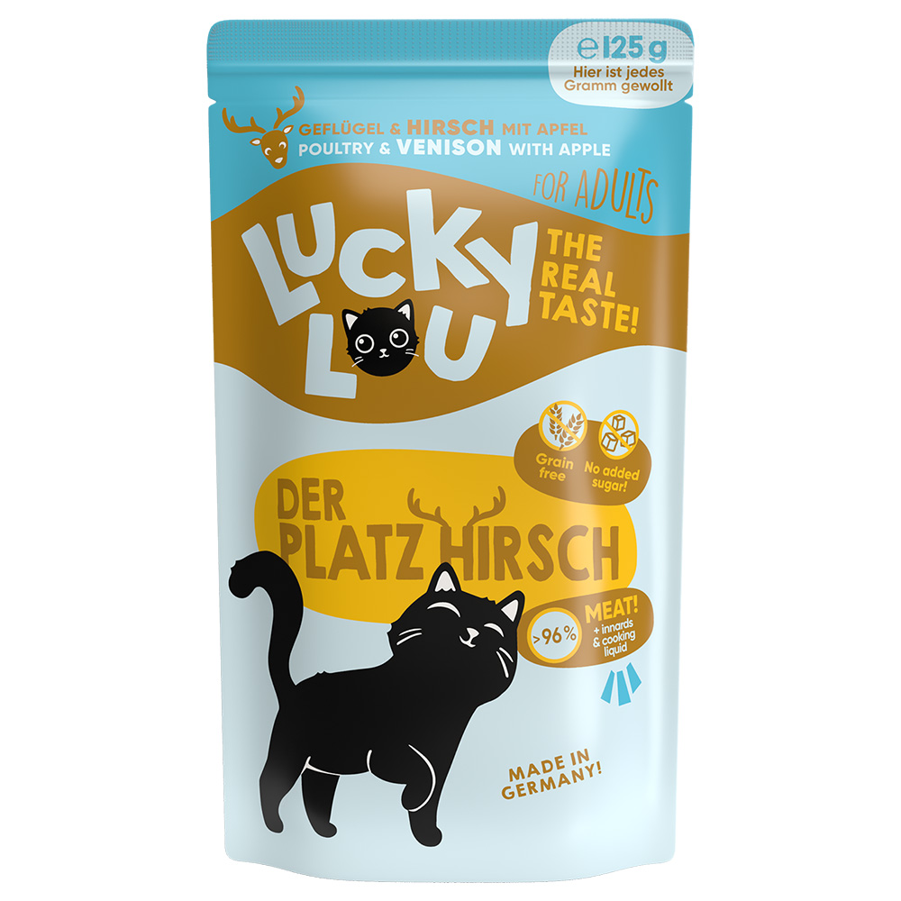 foto del prodotto lucky lou adult buste 16 x 125 g umido gatto pollame e cervo