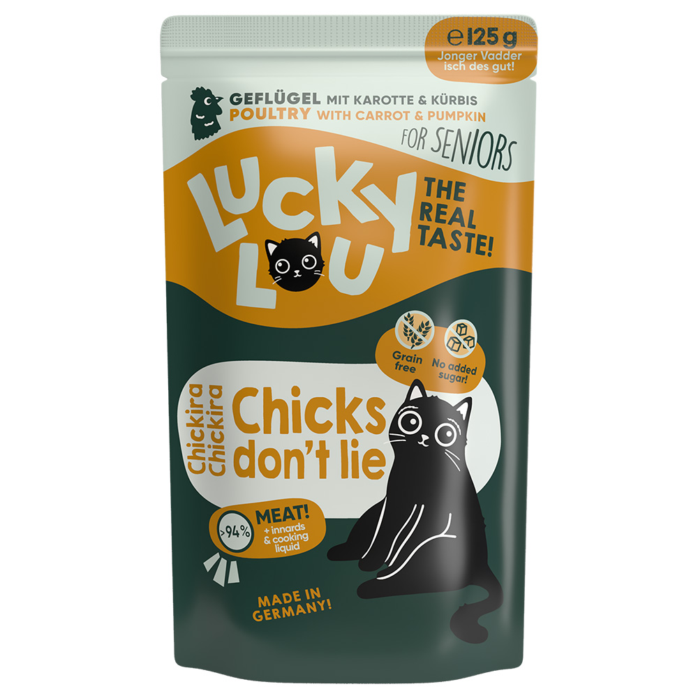 foto del prodotto lucky lou senior 16 x 125 g in buste pollame