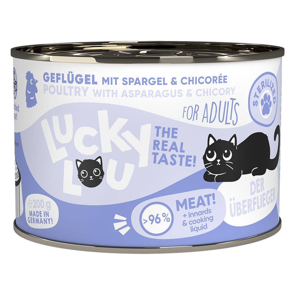 foto del prodotto lucky lou sterilised 6 x 200 g umido gatto pollame
