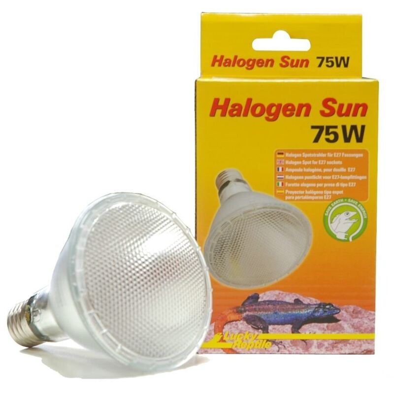 foto del prodotto lucky reptile halogen sun lampada alogena attacco e27 per rettili wattaggio riscaldatori e lampade terrario 75w