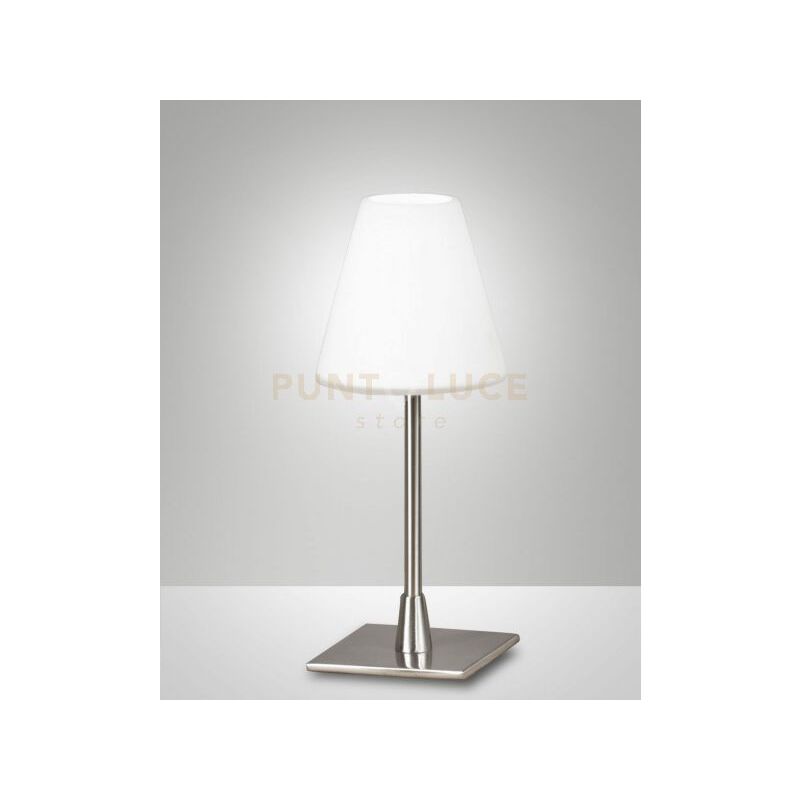 foto del prodotto lucy lampada da tavolo attacco g9 lampadina inclusa colore nichel satinato d.10cm dimmerabile