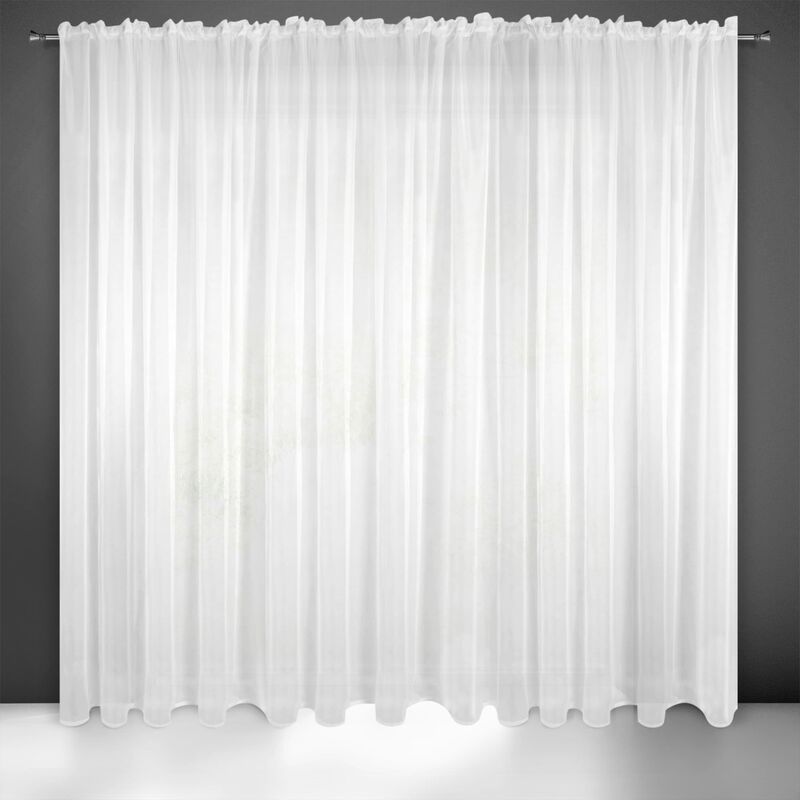foto del prodotto lucy tenda in voile, tenda trasparente con fettuccia arricciatenda 1 unit , camera da letto, soggiorno, cucina, 300 x 250cm, bianco eurofirany