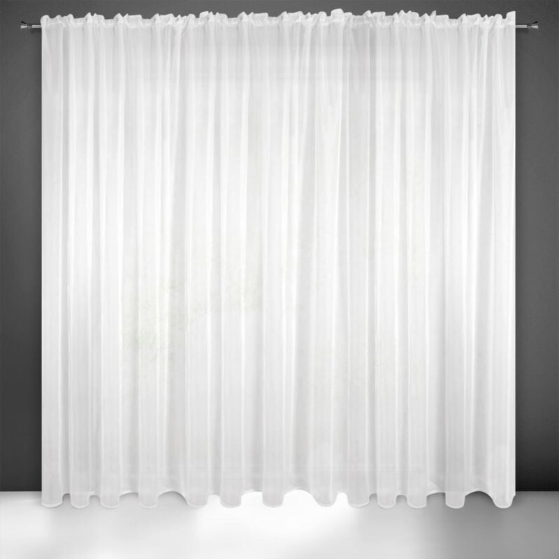 foto del prodotto lucy tenda in voile, tenda trasparente con fettuccia arricciatenda 1 unit , camera da letto, soggiorno, cucina, 400 x 250cm, bianco eurofirany