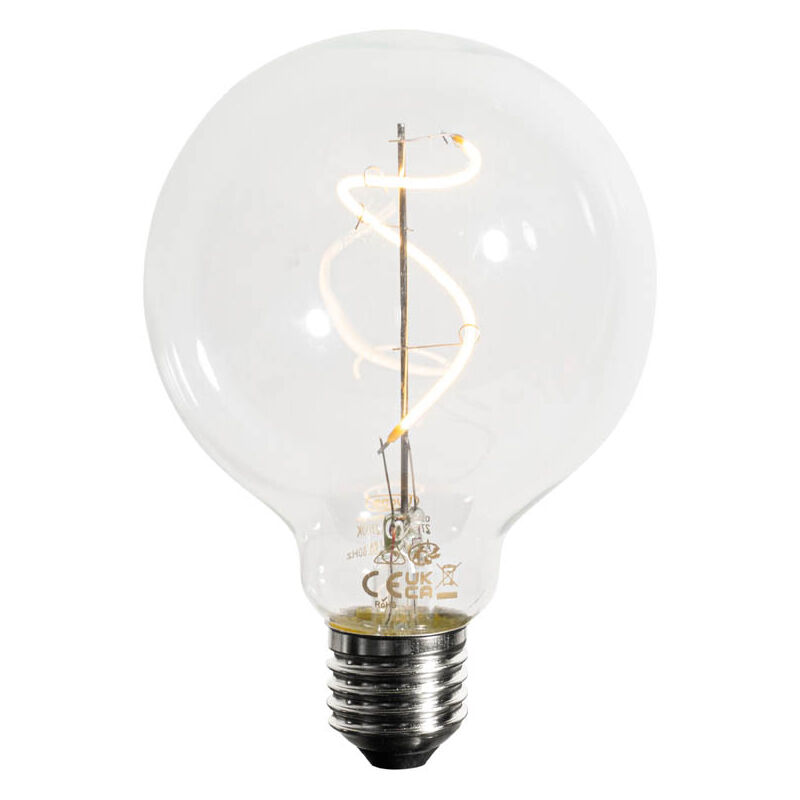 foto del prodotto luedd lampadina a filamento led e27 dimmerabile a spirale g95 4w 270lm 2700k