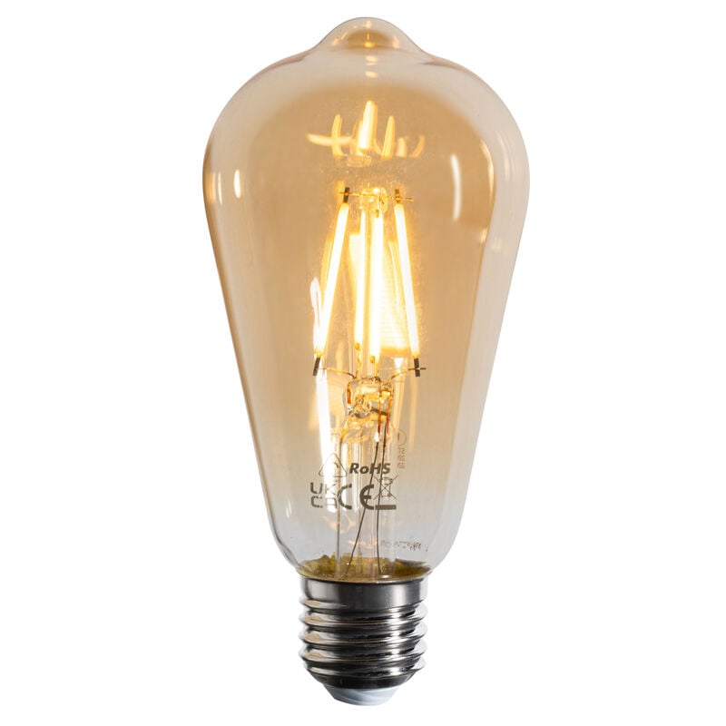foto del prodotto luedd lampadina led e27 dimmerabile a filamento st64 oro 4,5w 450 lm 2200k