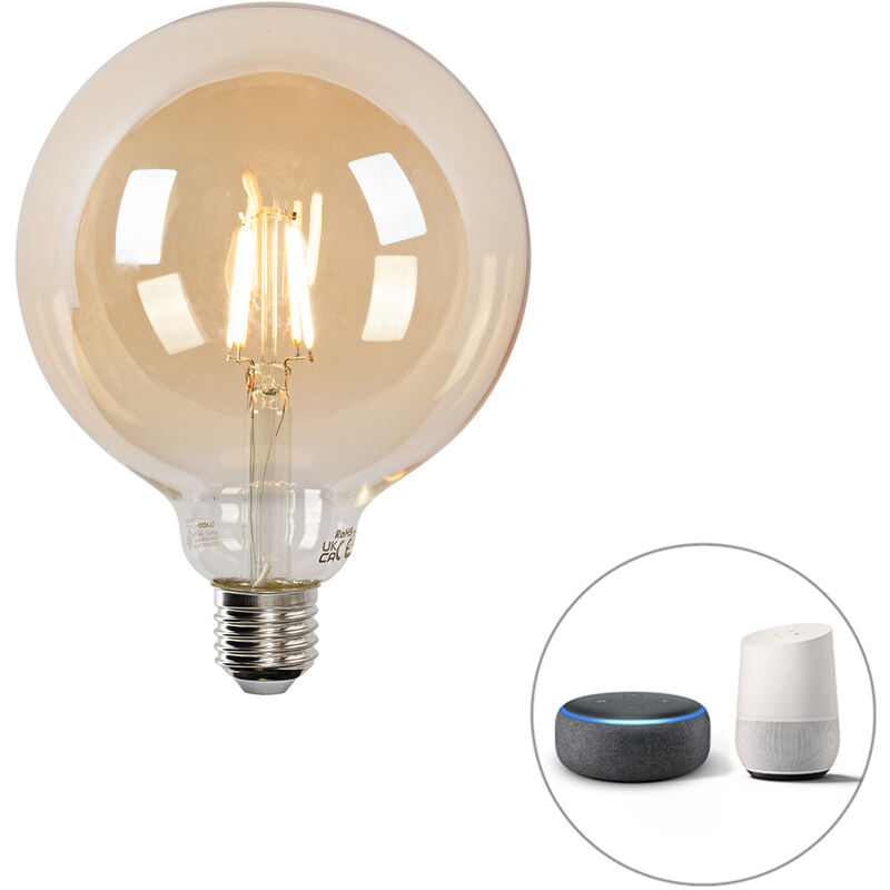 foto del prodotto luedd lampadina led intelligente e27 g125 oro 4,9w 470lm 1800 4000k