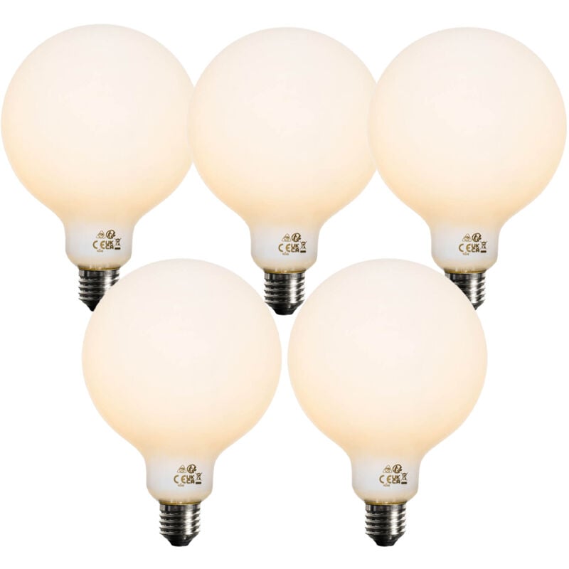 foto del prodotto luedd set di 5 lampadina led dimmerabile e27 vetro opalino g125 5w 450lm 2200k
