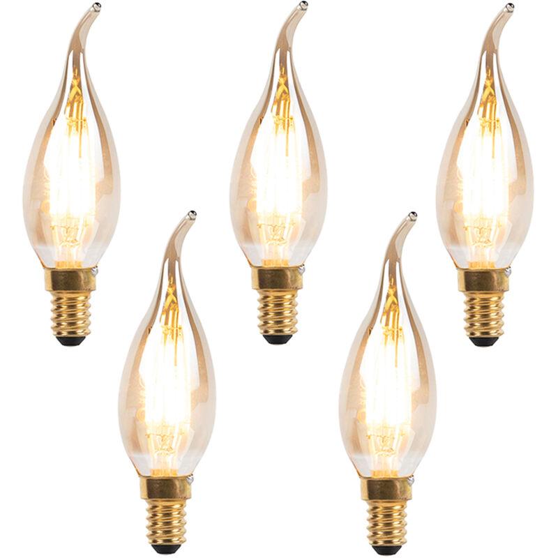 foto del prodotto luedd set di 5 lampadine a fiamma led dimmerabili e14 240v 3w 250lm