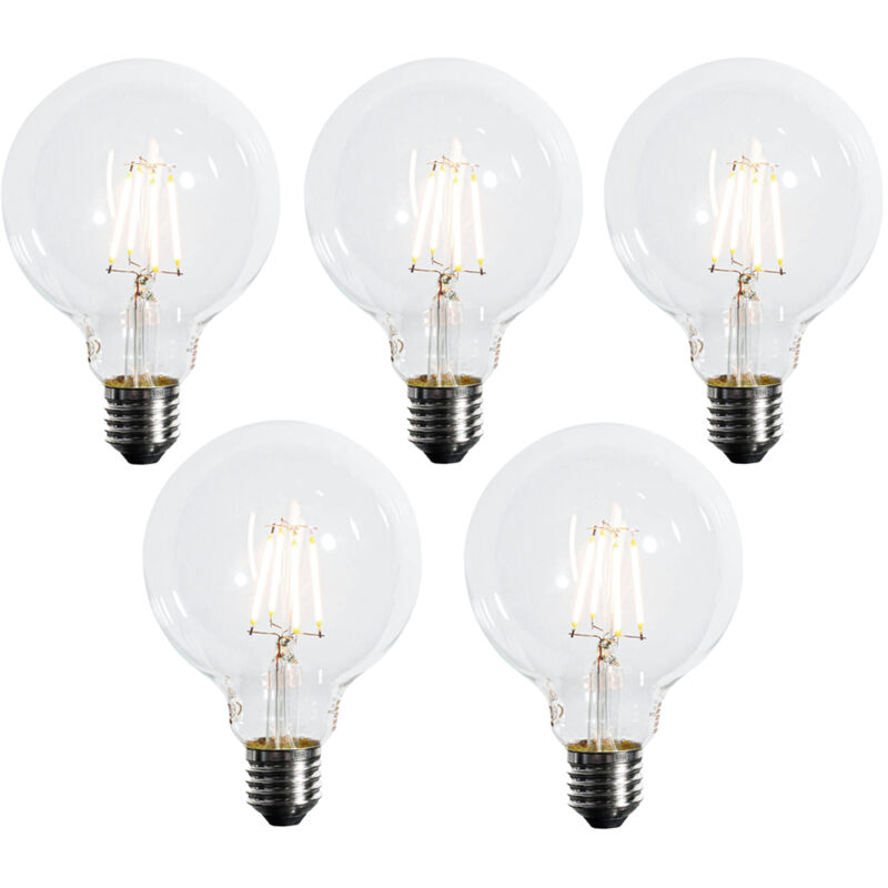 foto del prodotto luedd set di 5 lampadine led e27 dimmerabili a 3 livelli g95 4w 450 lm 2700k