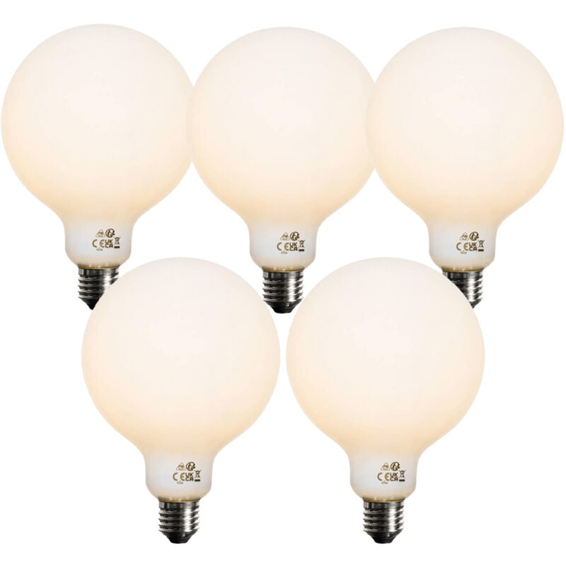 foto del prodotto luedd set di 5 lampadine led e27 dimmerabili opale g125 5w 450 lm 2700k
